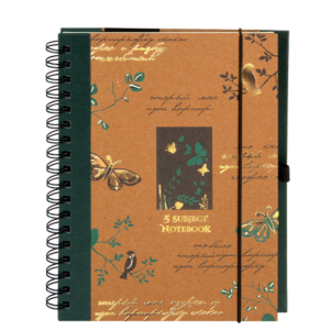 5 Subject Rustic Spiral Notebook B front