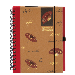 5 Subject Rustic Spiral Notebook D front